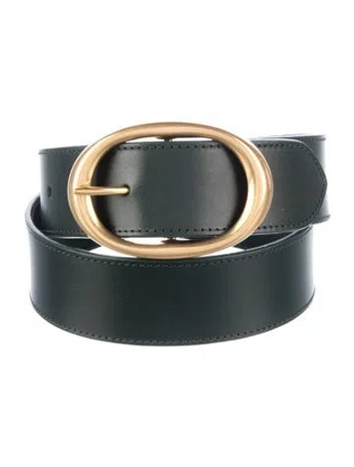 Pre-owned Twp Skinny Leather Waist Belt In Green
