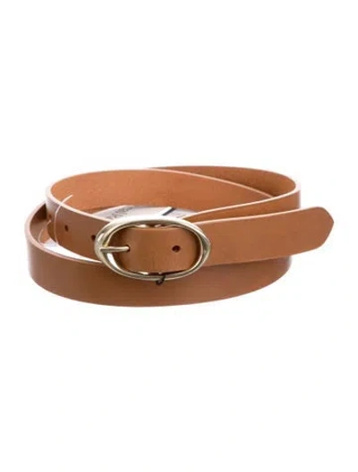 Pre-owned Twp Skinny Leather Waist Belt In Neutrals