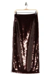 Twp Skylie Sequin Pencil Skirt In Brown
