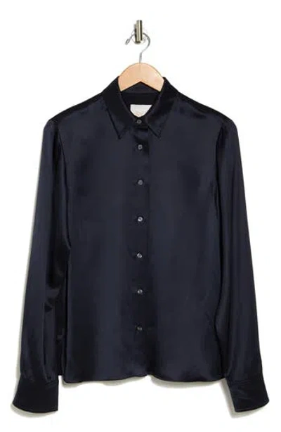 Twp Slim Fit Silk Shirt In Midnight