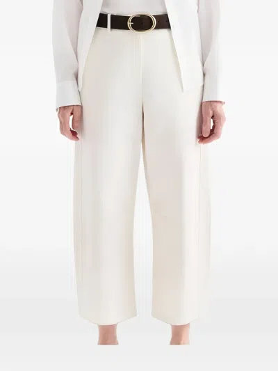 Twp Carries Linen And Silk-blend Wide-leg Pants In White