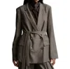 Twp Smoking Jacket In Taupe In Grey