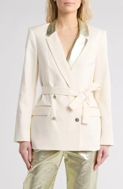 Twp Smoking Tuxedo Jacket In Bone/light Gold
