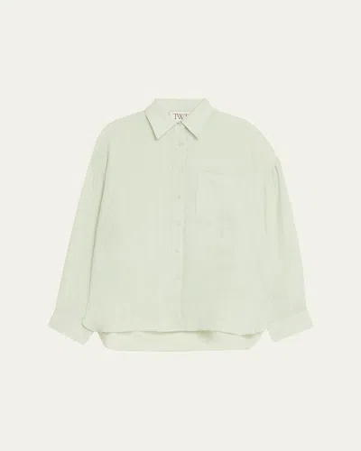 Twp Something Borrowed Linen Shirt In Green