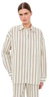 Twp Something Borrowed Stripe Cotton Button-up Shirt In Multi
