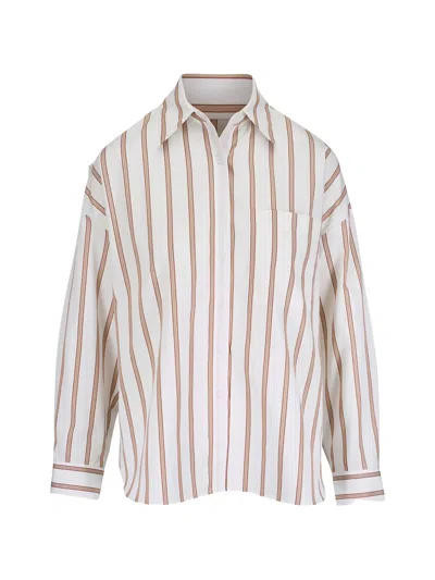Twp Something Borrowed Striped Shirt In White