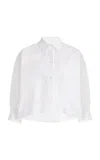 Twp Soon To Be Ex Tux Long Sleeve Crop Button-up Blouse In White