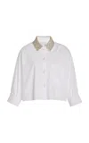 Twp Soon To Be Ex Crystal-embellished Cotton Shirt In White