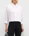 Twp Soon To Be Ex Tux Long Sleeve Crop Button-up Blouse In White