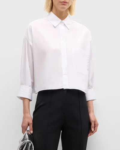 Twp Women's Soon To Be Ex Cotton Button-front Crop Shirt In White