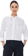 Twp Soon To Be Ex Tux Long Sleeve Crop Button-up Blouse In White