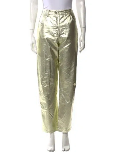 Pre-owned Twp Straight Leg Pants In Metallic/yellow