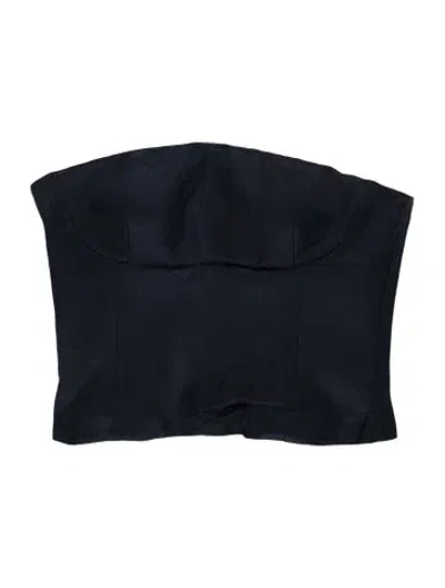 Pre-owned Twp Strapless Crop Top In Blue