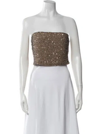 Pre-owned Twp Strapless Crop Top In Multicolor