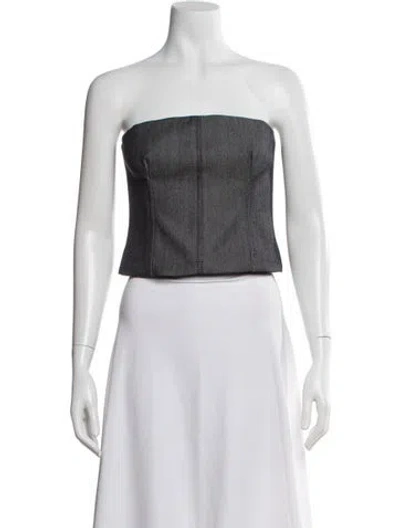 Pre-owned Twp Strapless Crop Top W/ Tags In Black