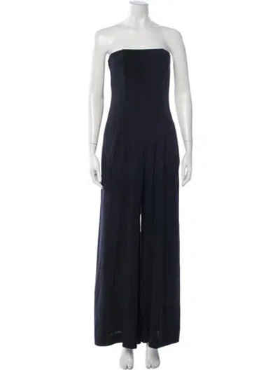 Pre-owned Twp Strapless Jumpsuit In Blue