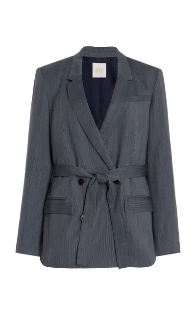 Twp Stretch-wool Smoking Jacket In Navy