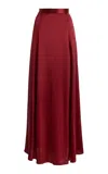 Twp Stretch-silk Maxi Skirt In Red