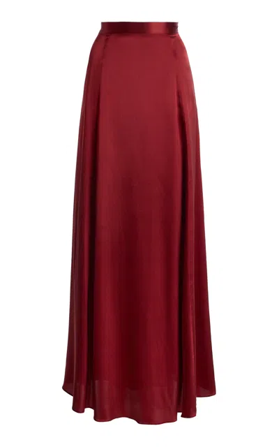 Twp Stretch-silk Maxi Skirt In Red