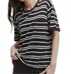 Twp Striped Big Boy Tee In Midnight/ivory/dark Chocolate In Brown