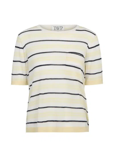 Twp Striped Chest-pocket T-shirt In White