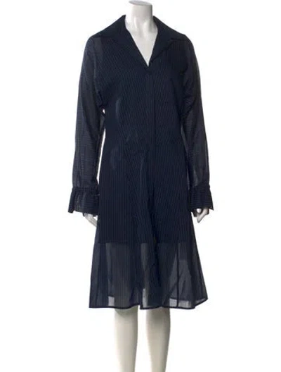 Pre-owned Twp Striped Knee-length Dress In Blue
