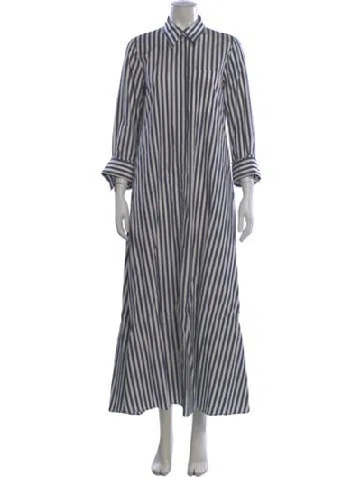 Pre-owned Twp Striped Long Dress In Blue