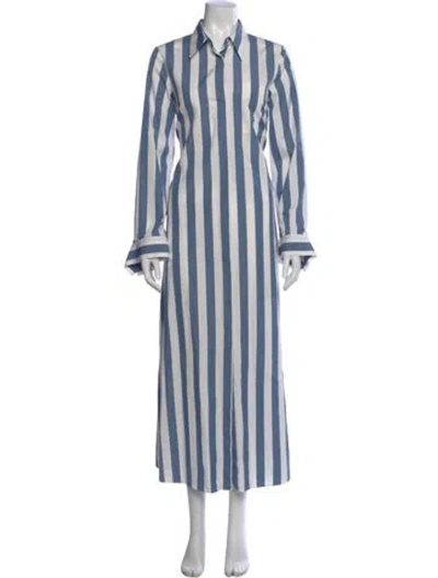 Pre-owned Twp Striped Long Dress In Blue