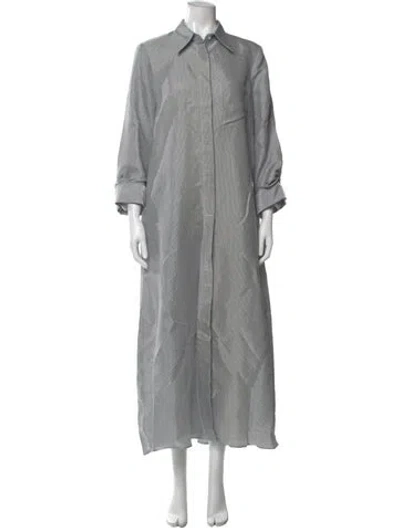 Pre-owned Twp Striped Long Dress In Gray