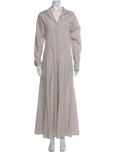 Pre-owned Twp Striped Long Dress In Neutral