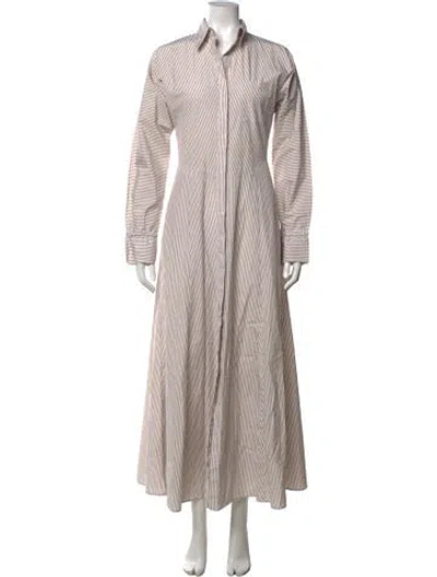 Pre-owned Twp Striped Long Dress In Neutrals