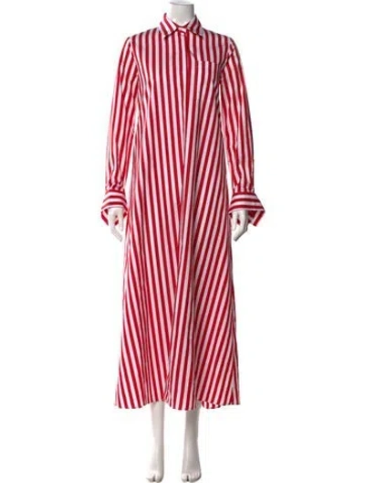 Pre-owned Twp Striped Long Dress In Red