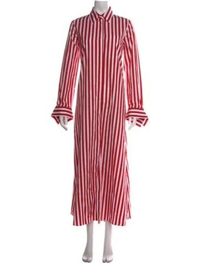 Pre-owned Twp Striped Long Dress In Red