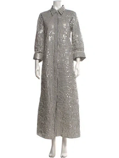 Pre-owned Twp Striped Long Dress W/ Tags In Neutrals