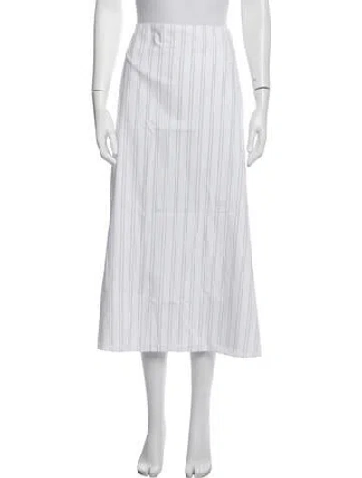 Pre-owned Twp Striped Long Skirt In White