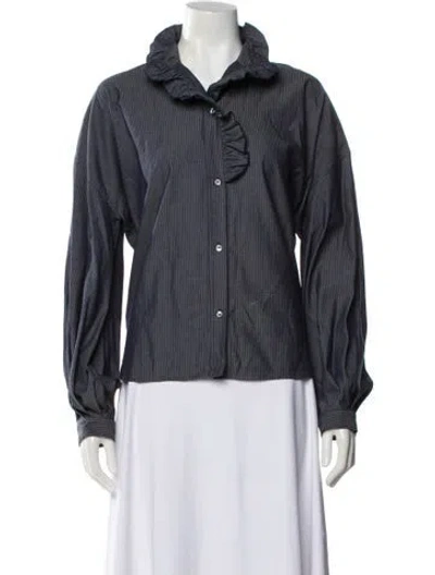 Pre-owned Twp Striped Long Sleeve Blouse In Multi