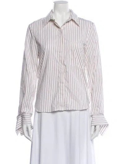 Pre-owned Twp Striped Long Sleeve Button-up Top In Multi