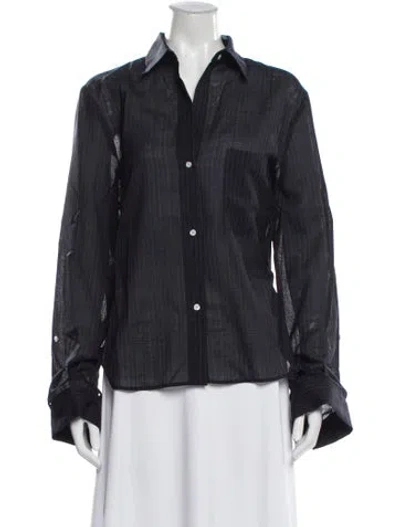Pre-owned Twp Striped Long Sleeve Button-up Top In Multi