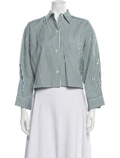 Pre-owned Twp Striped Long Sleeve Button-up Top In Multi