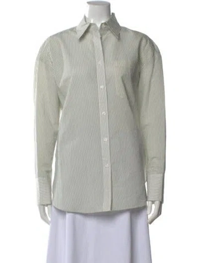 Pre-owned Twp Striped Long Sleeve Button-up Top In Multi