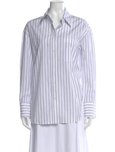 Pre-owned Twp Striped Long Sleeve Button-up Top In Multi