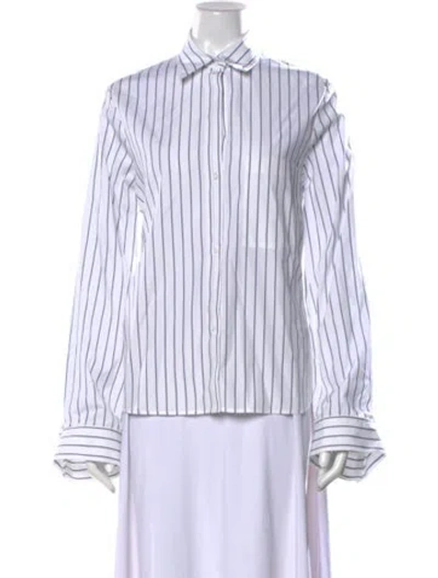 Pre-owned Twp Striped Long Sleeve Button-up Top In Multi