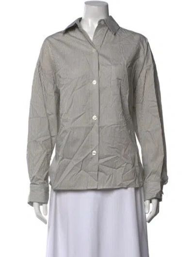 Pre-owned Twp Striped Long Sleeve Button-up Top In Multicolor