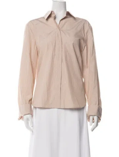 Pre-owned Twp Striped Long Sleeve Button-up Top In Neutral