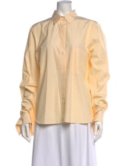 Pre-owned Twp Striped Long Sleeve Button-up Top In Neutrals