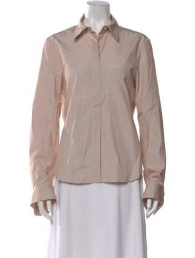 Pre-owned Twp Striped Long Sleeve Button-up Top In Pink