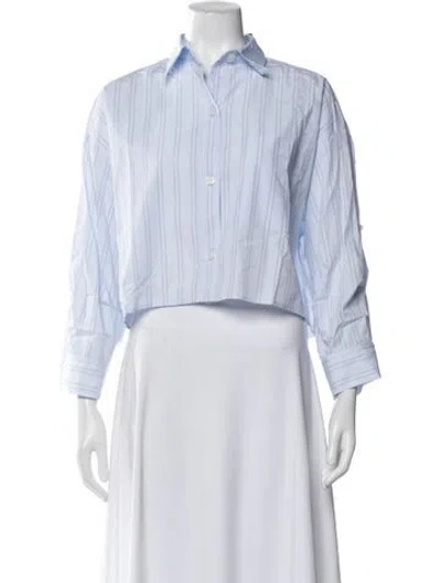 Pre-owned Twp Striped Long Sleeve Button-up Top W/ Tags In Blue