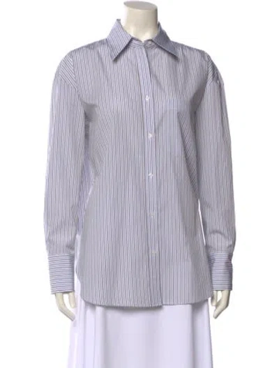 Pre-owned Twp Striped Long Sleeve Button-up Top W/ Tags In Multi