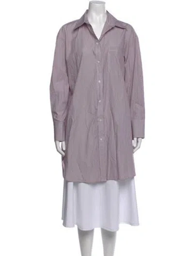 Pre-owned Twp Striped Long Sleeve Button-up Top W/ Tags In Purple