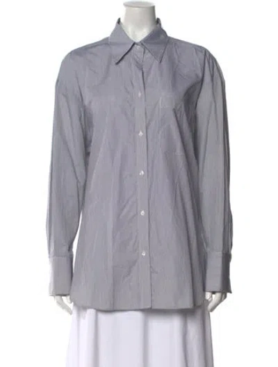 Pre-owned Twp Striped Long Sleeve Button-up Top W/ Tags In White